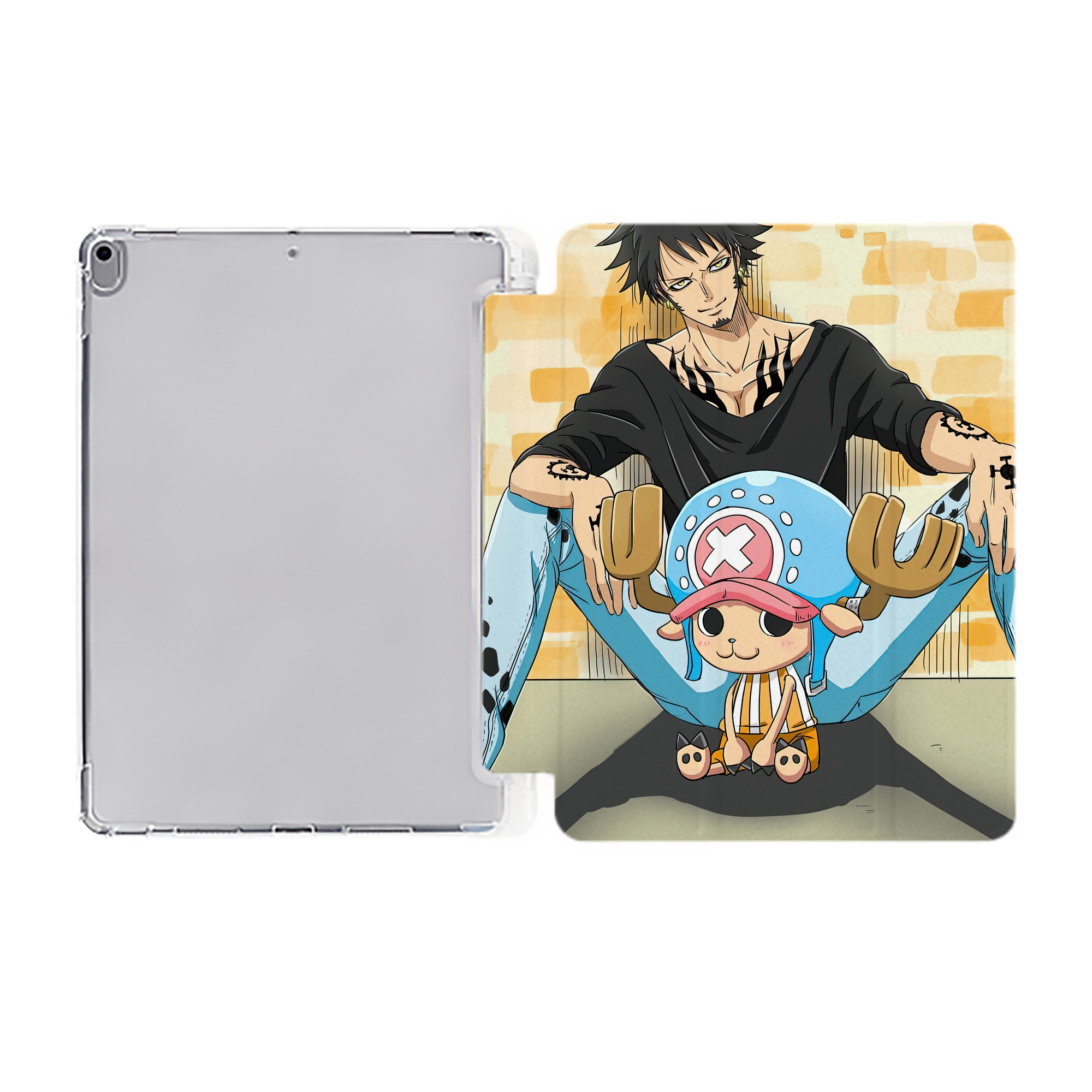 ワンピース ONE PIECE IPad ケース ペン収納付き 三つ折りスタンド PUレザー×シリコン 対応機種9.5/10.5/10.9インチ